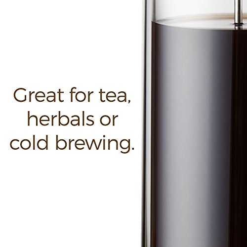 French Press Coffee Maker - Double Glass Design Holds Heat, Dual Filters Provide a Smooth Brew - Includes 2 Additional Mesh Filters