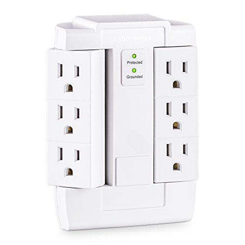 CyberPower CSB600WS Essential Surge Protector, 900J/125V, 6 Swivel Outlets, Wall Tap - //coolthings.us