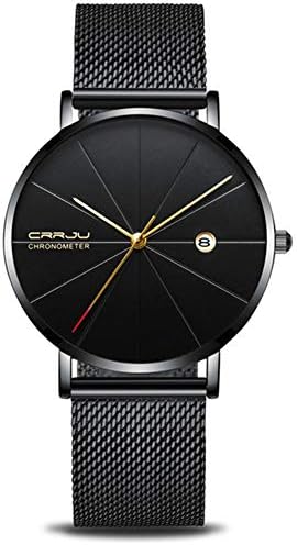 CRRJU Top Luxury Brand Analog Sports Wristwatch Display Date Men's Quartz Watches Business Men Watch(SILVER,ROSE GOLD,BLACK),L