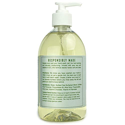 Rebel Green Fresh and Clean Liquid Hand Soap, 4 Pack, Natural, Sulfate-Free, and Hypoallergenic Hand Soap - 16.9 Ounce Pump Bottles, Unscented