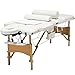 Uenjoy Folding Massage Table 84'' Professional Massage Bed 3 Fold With Additional Accessories,White