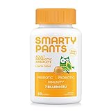 SmartyPants Adult Probiotic Complete; Vegan, Probiotics & Prebiotics; Digestive & Immune Support* Gummies; 7 billion CFU, NON-GMO, NO REFRIGERATION REQUIRED, Lemon Creme; 60 Count (30 Day Supply)