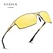 SOXICK Night Driving Glasses for Men Women Anti Glare Rainy Safe HD Night Vision Glasses Polarized Driving G lasses (Golden55)