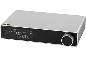 AOSHIDA Topping E70 Velvet DAC & Preamp | AK4499EX/XU316 Dual-Core | LDAC Bluetooth 5.1 | DSD512/PCM768kHz | RCA/XLR Balanced Output | Volume Control | USB/Coax/Opt Input (Silver)