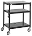 Safco Products 8932BL Steel Adjustable Height AV Cart, Black