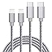 ANDNOVA USB C to Lightning Cable 2 Pack 10FT Extra Long Nylon Braided Charging & Syncing Cord MFi Certified（Use with USB Type C Chargers） Grey