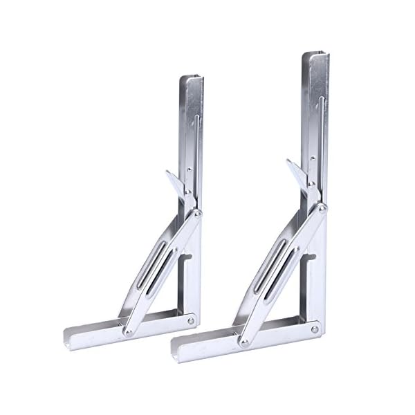 Amarine-made-2-PCS-Heavy-Duty-Polished-Stainless-Steel-Folding-Shelf-Bench-Table-Folding-Shelf-or-Bracket-Max-Load-550lb250kg-Short-Release-Arm