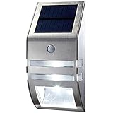 Solar Light LED Wireless Waterproof Security Light Motion Sensor Outdoor Wall Lights Stainless Steel Solar Powered Lighting for Diveway Patio Garden Path Yard Deck
