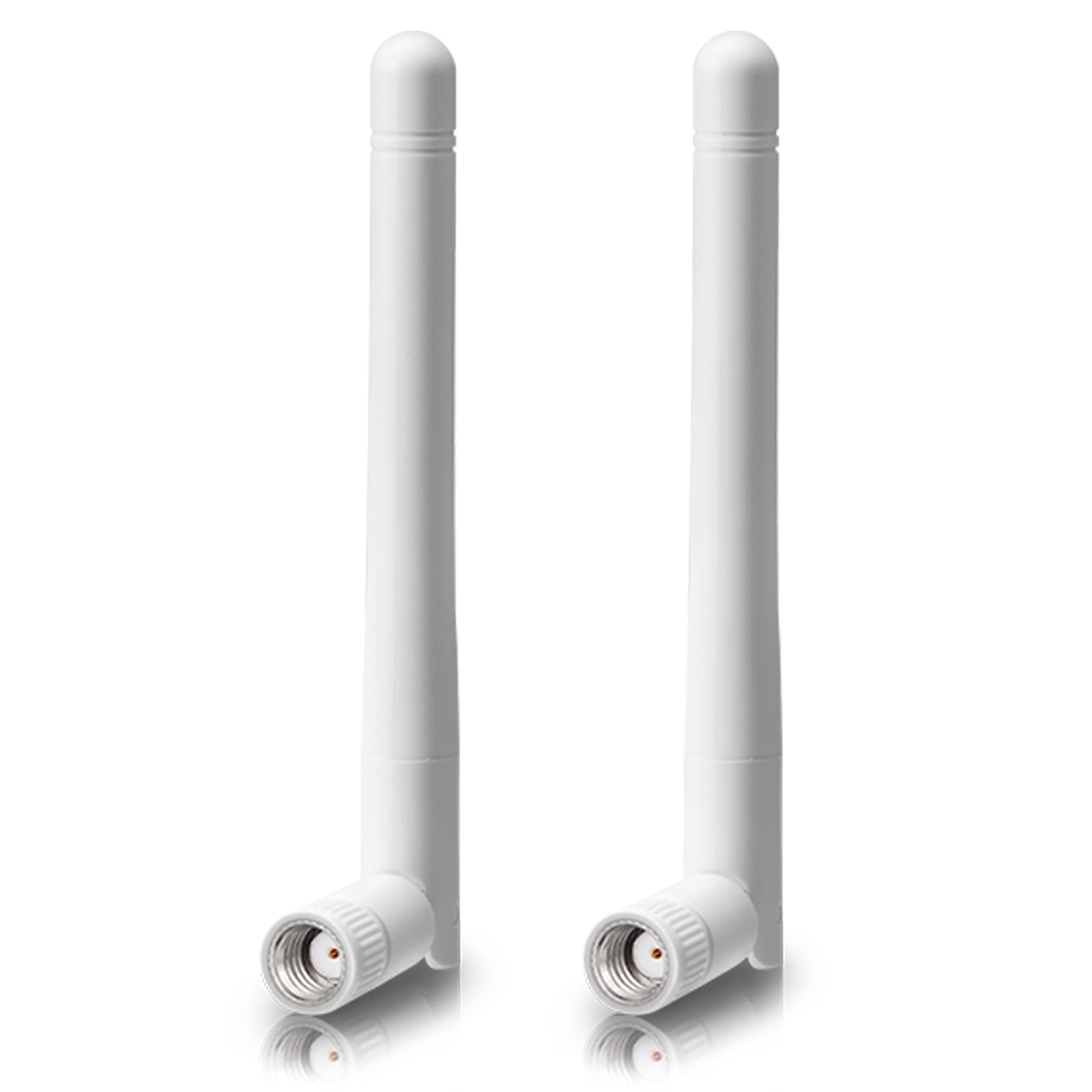 Bingfu External WiFi Antenna Aerial RP-SMA Male Dual Band 2.4GHz 5GHz 5.8GHz 3dBi (2-Pack) for Bluetooth WiFi Router Wireless Network Card USB Adapter Video Surveillance Monitor White