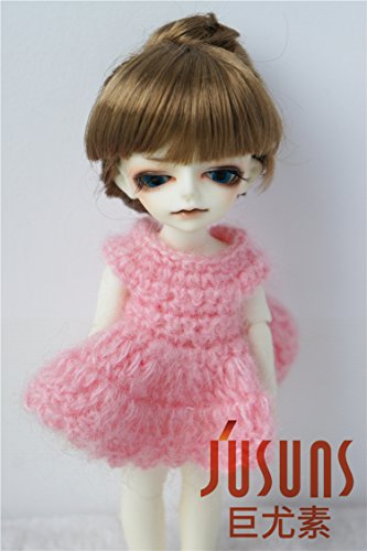 Jusuns JD049 4-5'' 11-13CM Brown Roll Cake Up Style Doll Wigs 1/12 Synthetic Mohair BJD Doll Hair