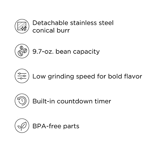 Chefman Conical Burr Coffee Grinder, Create The Boldest & Most