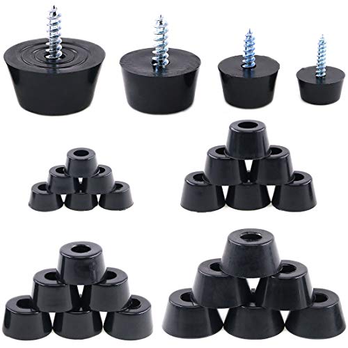 Hilitchi 40Pcs Round Black Rubber Feet Bumpers Pads with Matching