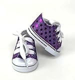 18 Inch Doll Clothes | Purple Sequin Sneaker Tennis Shoe | Fits 18