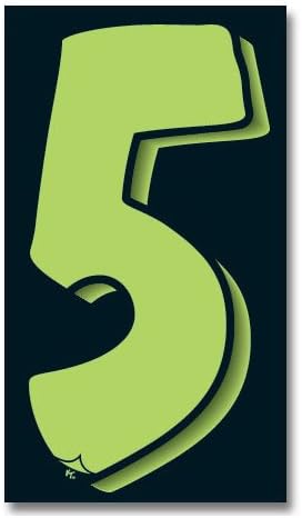 Vinyl Numbers Window Stickers (11-1/2" Tall Digits - Green and Black) (12 per pack) (5)