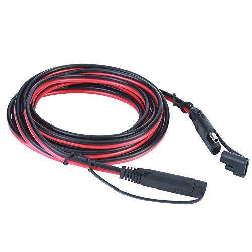 AEISVIK Battery Charging Cables SAE TO SAE 12V-24V Quick Disconnect Extension Cable 2 Pin Dust Cap Dc Connection Cord Plug 12 Feet 16awg Gauge Camp Trai