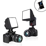 Dual Mount Portable Soft Box Flash Diffuser for Pop-Up Flashes and External Flash Speedlites by ENHANCE - Works With Sony Alpha 7 II , SLT-A77 II , Cyber-shot DSC-H400 , DSC-H300 and More Cameras