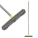LandHope Push Broom Long Handle Rubber Bristles Sweeper Squeegee Edge 54 inches Non Scratch Bristle Broom for Pet Cat Dog Hair Carpet Hardwood Tile Windows Clean Water Resistant