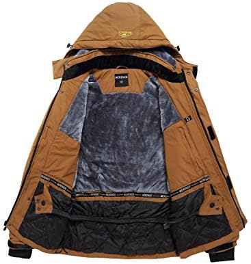 Windproof winter jacket with inner heat materials and pocket, priced at $48.88.