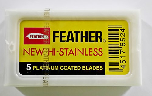 5 Feather Razor Blades NEW Hi-stainless Double Edge