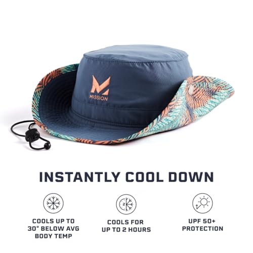 MISSION Cooling Bucket Hat - Unisex Wide-Brim Hat for Men & Women - Lightweight, Foldable & Durable - Cools Up to 2 Hours