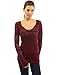 PattyBoutik Women's Hoodie Open Stitch Knit Top (Burgundy M)