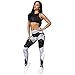 Napoo Clearance Women Geometry Print Colorblock Sports Gym Yoga Workout Athletic Leggings Pants (S, Gray)