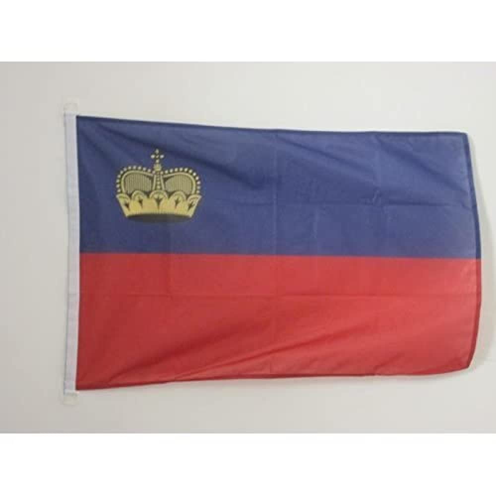 AZ FLAG - Liechtenstein Flag - 2x3 Ft - For Outdoor - Landtag Banner Knitted Polyester with Two Plastic Rings - Fade Resistant - Vivid Colors - 2' x 3' Feet - 90x60 Cm
