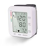 Prsung Portable Wrist Blood Pressure Monitor Precision Measurement LCD Display, Simple Operation High Voltage Warning