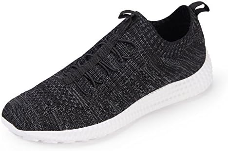 CHUI Mens Breathable Mesh Lightweight Fashion Sneakers Comfortable Walking Shoes Black CSK037B1-45