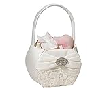 Lillian Rose Vintage Lace Wedding Flower Girl Basket Cream