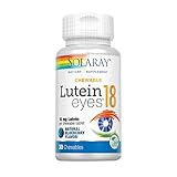 Solaray Lutein Eyes Blueberry Chewable Supplement, 18 mg, 30 Count