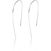 Open Hoop Earrings 925 Sterling Silver Earrings,U Shape Threader Earring Hypoallergenic Gifts for Women Girls