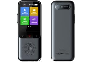 P.K. REZ Real Time Language Translator Device 137 Languages, Two Way Portable Instant Voice Translator, Voice/Text/Photo Translation, 3-inch HD Touch Screen Camera Audio Voice