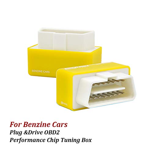 Outzone Nitro OBD2 Performance Chip Plug and Drive Tuning Power Box for Gasoline Petrol Car, Yellow - More 35% Power and 25% Torque