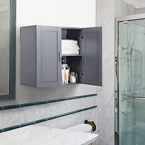 Yaheetech Bathroom Medicine 2 Door Wall Mounted Storage