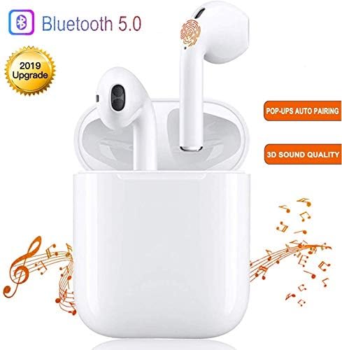 Bluetooth Headphones Wireless Earphones[2019 New Version], 5.0 in-Ear Bluetooth Earphones Built-in Mic & Touch Control, 3D Stereo Sound Wireless Bluetooth Earbus for All Bluetooth Devices