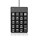 USB Numeric Keypad, Jelly Comb N001 Portable Slim Mini Number Pad for Laptop Desktop Computer PC, Full Size 19 Key, Big Print Letters - Black primary