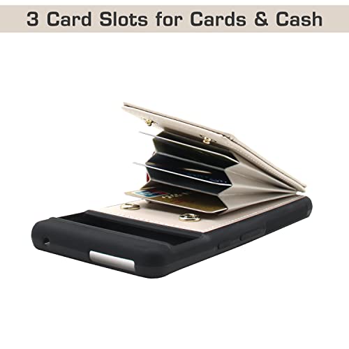 Google Pixel 7 Pro Wallet Case with Card Holder & Finger Ring, Cell