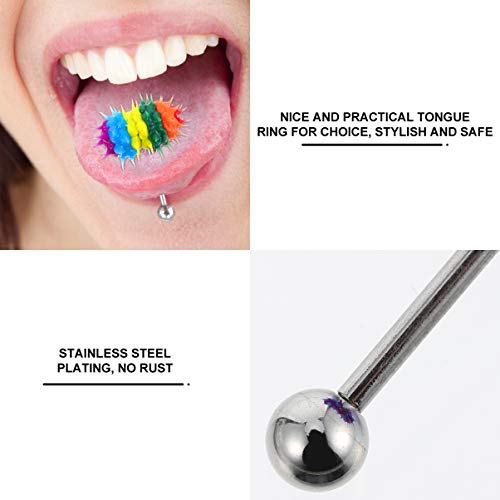 KESYOO Colorful Silicone Tongue Ring Vibrating Tongue Barbell Stud Steel  Body Piercing Tongue Bar with Button Battery in Dubai - UAE | Whizz Women