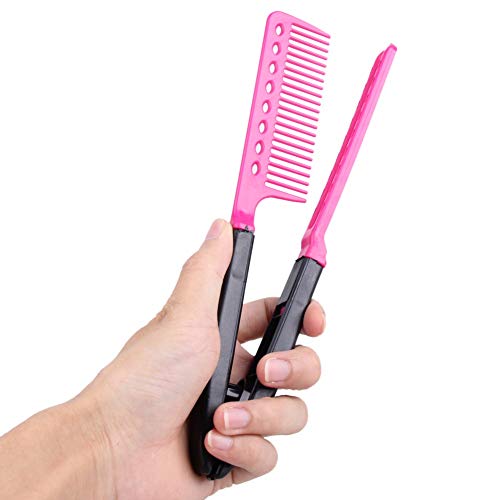 YITRUST V Shaped Easy Heat Resistance Flat Iron Comb Styling Hair Straightening Hairdressing Tool