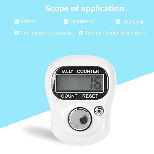 Vanpower Stitch Marker Row Finger Ring Counter LCD Electronic Tally Counter (White) - Thumbnail 3