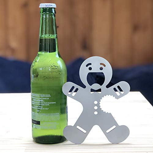 Raw Rutes - EPIC Heavy-Duty Holiday Bottle Openers! Made in the USA from Recycled Content Stainless Steel! (Ginger Bread Man)