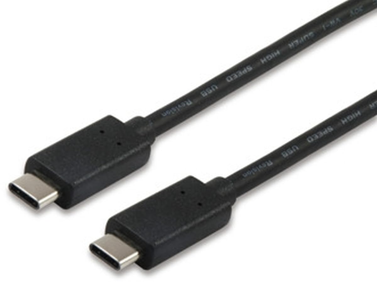 equip 12888307 1 m USB C USB C Black – USB Cable (1 m, USB c, usb c, Male/Male, Black, Right)