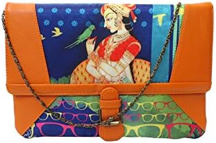 Bhamini Digital Quirky Clutch (Orange)