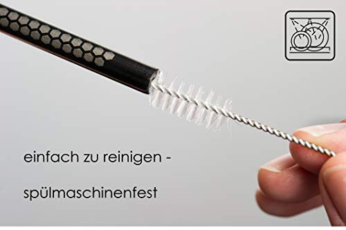 DREABA Premium Edelstahl Design Trinkhalme graviert - wiederverwendbare Metall-Strohhalme 8 mm mit Muster-Gravur 6er-Set… – Bild 6