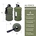 Aqua Jug Big Water Bottle, Dishwasher Safe BPA Free Drinking Water, Force Green 2.2L, Great for Gym Fitness Workout Sports Hiking and More