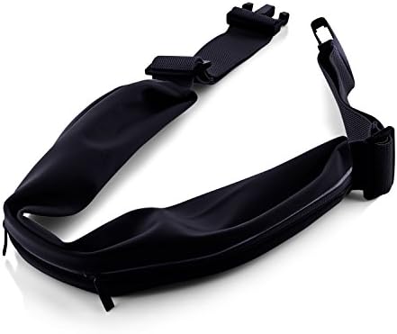 Running Pouch Belt - Key, Phone, iPhone 6 Plus Holder for Runners - Waterproof Fitness Accessories - Fanny Waist Pack with Two Pocket, Reflective Crotch and Opening for Headphones (Black)