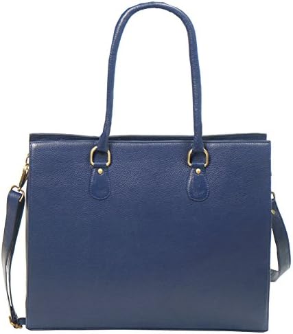 TLB Genuine Leather Shoulder Bag Laptop Tote Messenger Handbag for 15.6" Laptop - Blue