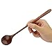 Long Spoons Wooden, 5 Pieces Korean Style 10.9 inches 100% Natural Wood Long Handle Round Spoons for Soup Mixing Stirrer Kitchen Tools Utensils, FDA Approved