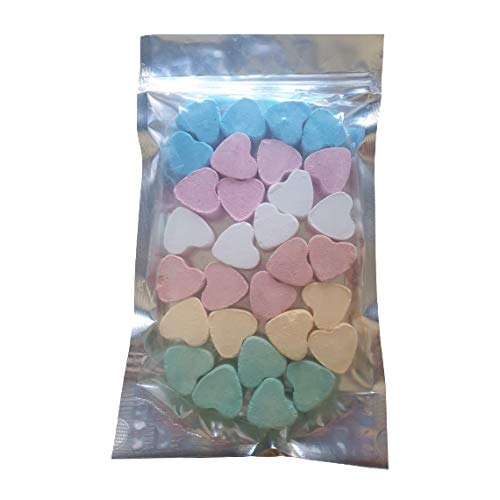 30 x Random Scented Bath Heart Fizzers Mini Hearts (10g Each) Free Gift Bag